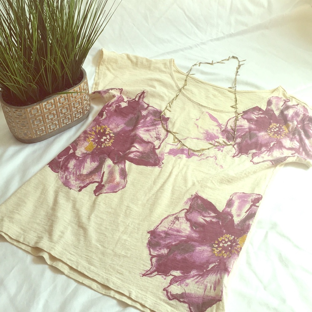 Watercolor Floral Banana Republic Tee